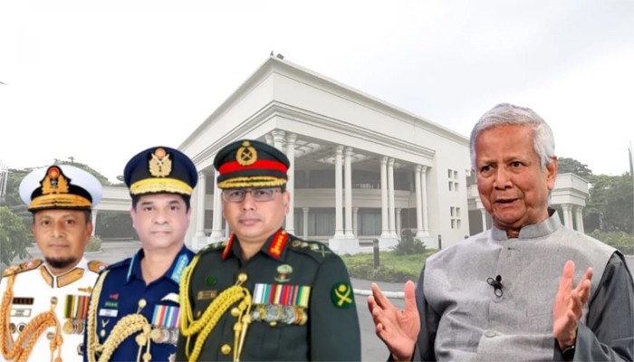 প্রধান উপদেষ্টার সঙ্গে বৈঠক করতে যমুনায় যাচ্ছেন তিন বাহিনীর প্রধান প্রধান উপদেষ্টার সঙ্গে বৈঠক করতে যমুনায় যাচ্ছেন তিন বাহিনীর প্রধান