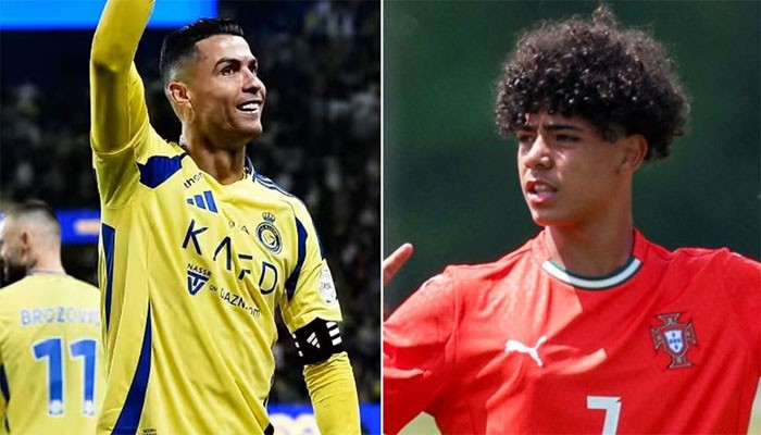 একই দিনে গোল করলেন রোনালদো ও তার ছেলে