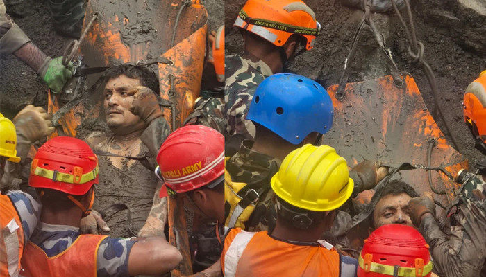 নেপালে বন্যা বিধ্বস্ত সুড়ঙ্গ থেকে ৯ দিন পর একজনকে জীবিত উদ্ধার