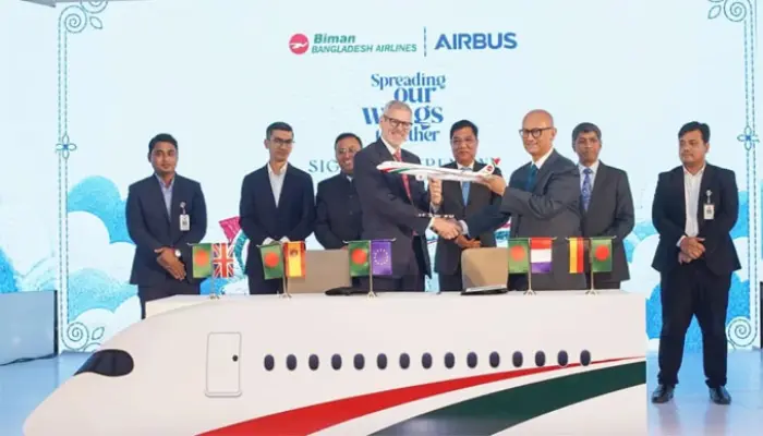 ১০ উড়োজাহাজ কিনতে এয়ারবাসের সঙ্গে চুক্তি করল বিমান